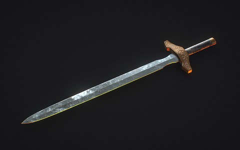 Retro Long Sword Longquan Sword 3d model