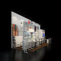 Liquor and Tobacco Store Interior With Product Display Counters TV Screen And Exhibition Stand