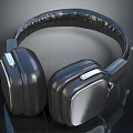Modern Electronic Over Ear Headphones With Metal Finish And Leather Ear Cups