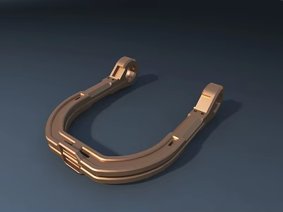 Golden Metal Horseshoe Design With Smooth Surface And Intricate Structure 3d model