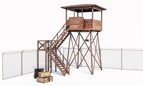 modern sentry tower outdoor sentry tower 3d model