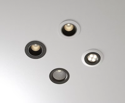 Modern Interior Ceiling Downlights and Spotlights with Warm Light Design Styles 3d model