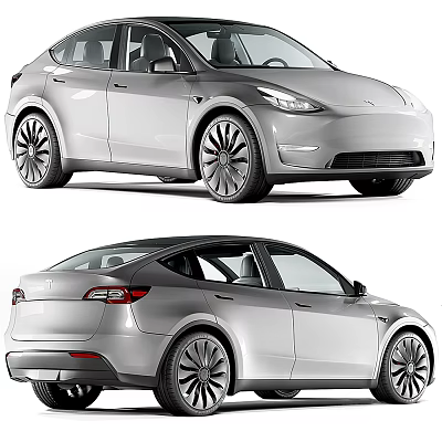 Hyundai Car Electric Car Tesla Electric Car 3d model