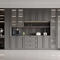 Modern Wine Cabinet Design With Glass Doors Built-in Lighting And Storage