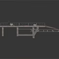 Industrial Metal Platform Structure With Railing Grated Surface And Mechanical Components