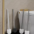 Small Bathroom Accessories With Toilet Brush Mop Handles And White Toilet Design