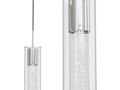 Transparent Cylindrical Ceiling Lights With Bubble Design 3d model