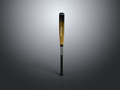 Rawlings Premium Black And Gold Baseball Bat With Comfortable Grip Handle Design 3d model