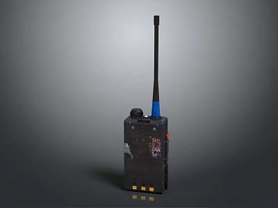 Modern Wireless Doorbell With Black Body Blue Antenna And Home Security Design 3d model