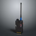 Modern Wireless Doorbell With Black Body Blue Antenna And Home Security Design
