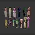 Various Metal Zipper Pulls With Different Colors And Assorted Styles For Household Supplies