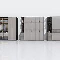 Modern Wardrobe Collection With Sleek Doors And Functional Internal Storage Spaces 3d model