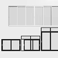 Black Window Frames In Various Sizes With Modern Design On White Background