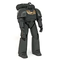 Smart Machine Robot With Black Armor Golden Eagle Emblem And Sci Fi Military Design