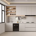 Modern Kitchen Interior Design With White Cabinets Island Counter And Black Appliances