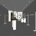 Modern Clothing Store Interior With White Walls Hangers Display Stand And Plants