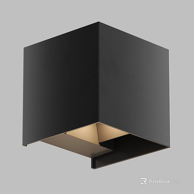 Modern Black Square Downlight Spotlight Fixture With Warm Illumination Design 3d model