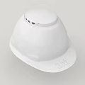 White Hard Hat With Ventilation Holes And Protective Brim Design 3d model
