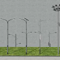 Modern Outdoor Lights With Solar Panels And Different Lamp Post Designs For Garden Street