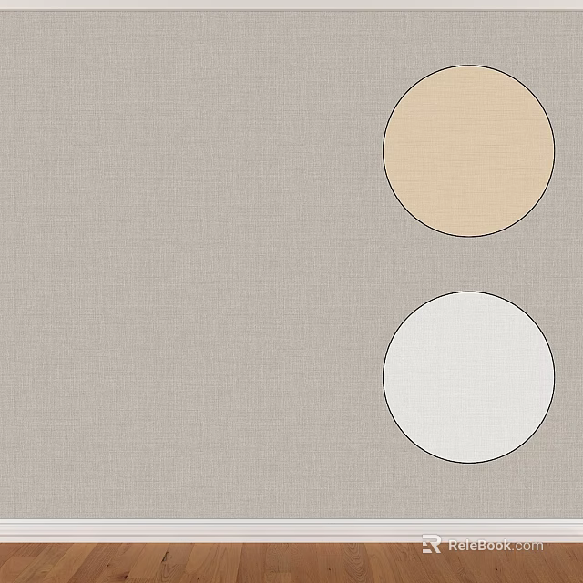 Two Circular Components on Gray Background with Light Brown and White Shades 3d model 