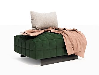 Modern Sofa Stool Low Stool Casual Stool Shoe Stool Footrest Stool Pillow Blanket Plaid Sofa 3d model