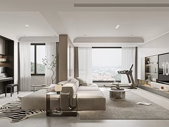modern living room 3d model