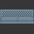Light blue diamond tufted two-seater sofa with modern minimalist design