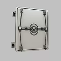 Heavy Duty Metal Security Door With Hinges And Circular Handle Design