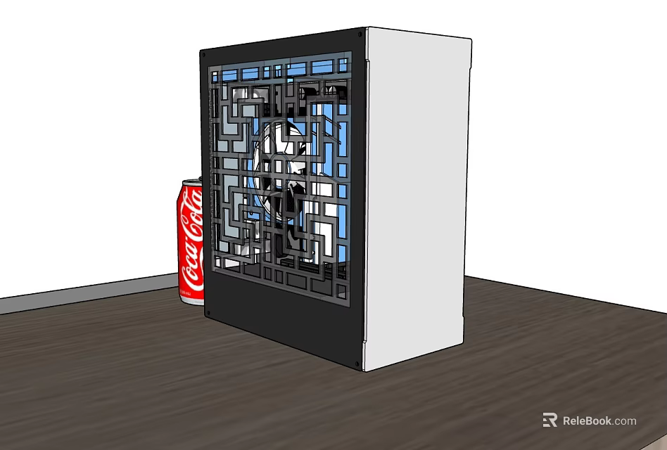 Modern Room Divider With Grid Design For Interior Space Decoration 3d model 