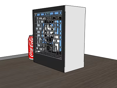 Modern Room Divider With Grid Design For Interior Space Decoration 3d model