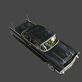 Black Vintage Classic Car With Chrome Grille Headlights And White Wall Tires