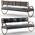 Modern Sectional Sofa With Wooden Frame Black Cushions And Curved Legs Design