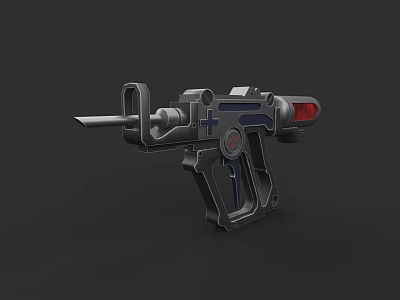 Handheld Medical Injection Device With Red Indicator And Black Body Design 3d model