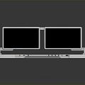 Retro Dual Screen Console With Brown Wavy Patterns And Red White Keyboard