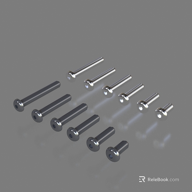 Hardware Tools Set With Metal Screws Of Various Sizes For Fastening Tasks 3d model 