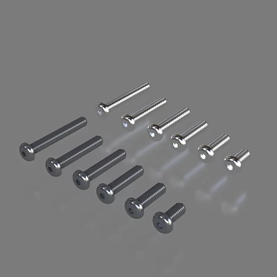 Hardware Tools Set With Metal Screws Of Various Sizes For Fastening Tasks 3d model