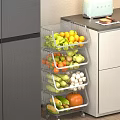 Fresh Fruits in Multi layer Metal Basket for Kitchen Storage Organization