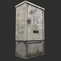 Old Worn Utility Box Covered With Colorful Stickers And Graffiti