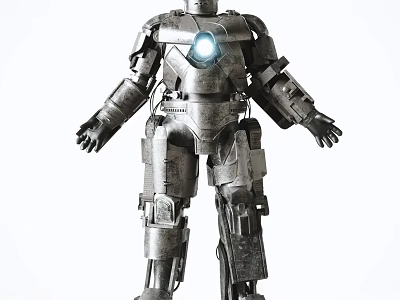 Game And Movie Character Iron Armor With Glowing Core Mechanical Design Features 3d model
