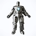Game And Movie Character Iron Armor With Glowing Core Mechanical Design Features