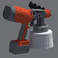 Orange And Gray Cordless Drill With Multiple Drill Bits On White Base 3d model