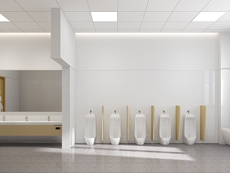 Modern toilet student male bathroom 3d model