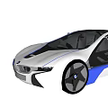 BMW Futuristic Concept Car With White And Blue Sleek Design And Unique Wheels