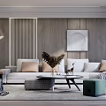 Modern sofa coffee table combination 3d model