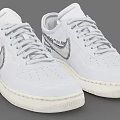 White Air Force 1 Shoes With White Leather Upper And Silver Swoosh Logo