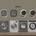 Poliform Washing Machine Collection Featuring Various Modern Styles And Designs For Home Use 3d model