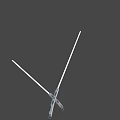 Crossed Lightsaber Weapon With Silver Hilt And Glowing Blades Modern Design