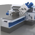 Industrial Milling Machine With Precision Worktable Blue White Design And Control Panel