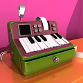 Modern Typewriter Keys Print Piano 3d model