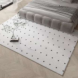 Modern Square Carpet Bedroom Carpet Ornaments 3d model